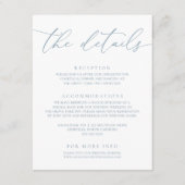 Dusty Blue Simple Elegant Wedding Informatiekaartje (Voorkant)