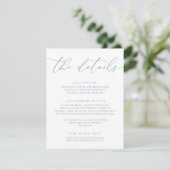Dusty Blue Simple Elegant Wedding Informatiekaartje (Staand voorkant)