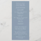 Dusty Blue Simple Modern Botanical Wedding Programma (Achterkant)