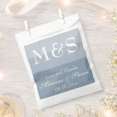 Dusty Blue Simple Modern Chic Script Favor Bag Bedankzakje (Geknipt)