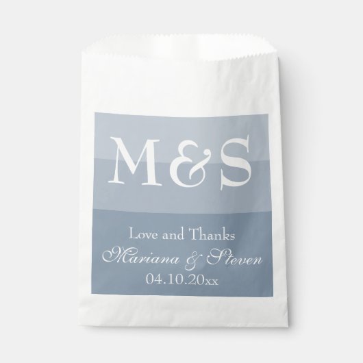 Dusty Blue Simple Modern Chic Script Favor Bag Bedankzakje (Voorkant)