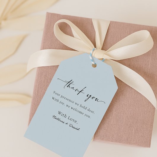 Dusty Blue Simple Modern Elegant Wedding Dank u Cadeaulabel