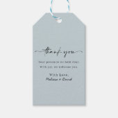Dusty Blue Simple Modern Elegant Wedding Dank u Cadeaulabel (Voorkant)