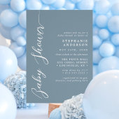 Dusty Blue Simple Moderne Faire-Part de Naissance