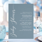 Dusty Blue Simple Moderne Faire-Part de Naissance