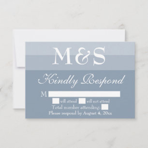 Dusty Blue Simple moderne Script Wedding Carte RSV