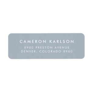 Dusty Blue Simple San Serif Typography Etiket