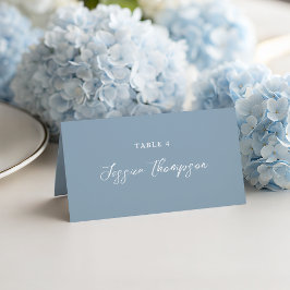 Dusty Blue Simple Script Elegant Wedding