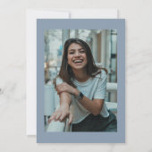 Dusty Blue Simple Script Sweet 16 Birthday Foto Kaart (Achterkant)