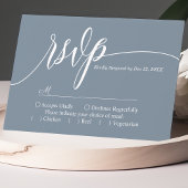 Dusty Blue Simple Script Wedding Carte RSVP