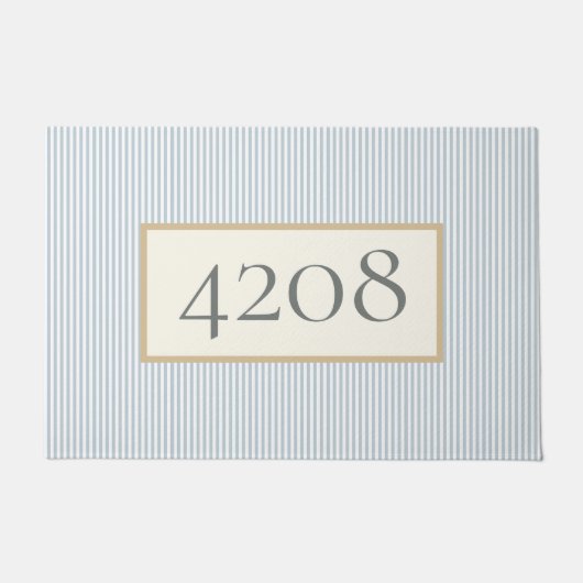 Dusty Blue Simple Stripes Classic Deurmat (Voorkant)