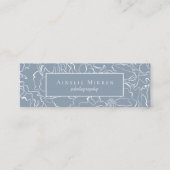 Dusty Blue Simply Floral Mini Visitekaartje (Voorkant)