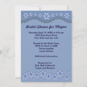 Dusty Blue Six Petal Fête des mariées Invitation (Devant)