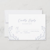 Dusty Blue Sketched Vintage Flourish Wedding RSVP (Devant)