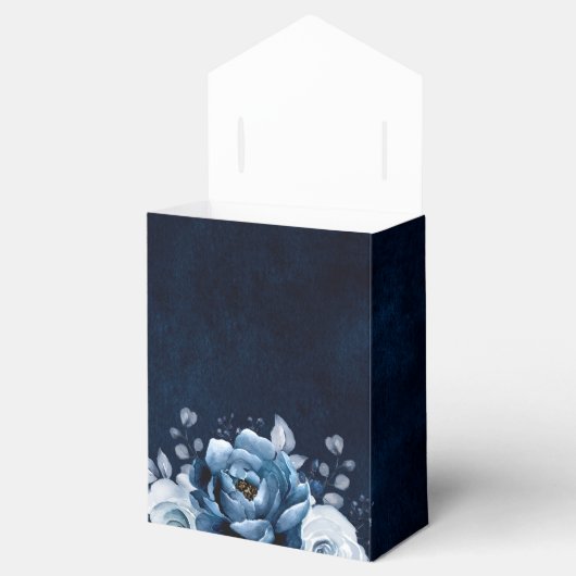 Dusty Blue Slate Navy Botanica Vrijgezellenfeest Bedankdoosjes (Geopend)