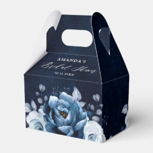Dusty Blue Slate Navy Botanical Vrijgezellenfeest Bedankdoosjes