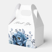 Dusty Blue Slate Navy Botanical Vrijgezellenfeest Bedankdoosjes (Voorkant Zijde)