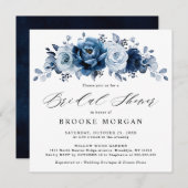 Dusty Blue Slate Navy Botanical Vrijgezellenfeest Kaart (Voorkant / Achterkant)