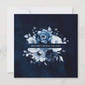 Dusty Blue Slate Navy Botanical Vrijgezellenfeest Kaart (Achterkant)