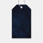 Dusty Blue Slate Navy Floral Botanical Wedding Cadeaulabel (Achterkant)