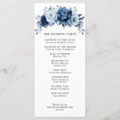 Dusty Blue Slate Navy Floral Botanical Wedding Programma (Achterkant)