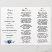 Dusty Blue Slate Navy Programme de mariage botaniq (Dos)