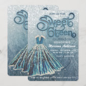 Dusty blue snow winter wonderland zoet 16 kaart (Voorkant / Achterkant)