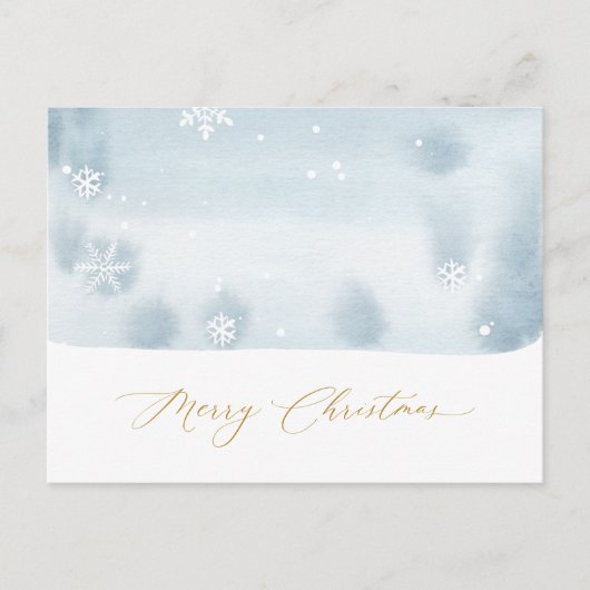 Dusty Blue Snowflake Christmas Briefkaart (Voorkant)