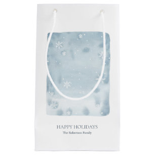 Dusty Blue Snowflake Klein Cadeauzakje