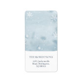 Dusty Blue Snowflake Return Address Label (Voorkant)