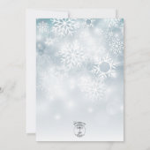 Dusty Blue Snowflake Sky Faire-part de mariage mod (Dos)