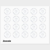 Dusty Blue Snowflake Vrijgezellenfeest Dank u Ronde Sticker (Vel)