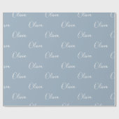 Dusty Blue Specialized Name Elegant Cadeaupapier (Vlak)