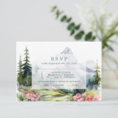 Dusty Blue Spring Mountains Wedding Carte RSVP (Debout devant)