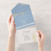 Dusty Blue Spring Wedding All-in-One Invitation (Déchirure)