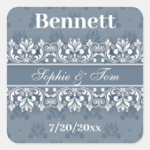 Dusty blue Square Sticker (Voorkant)