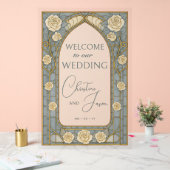 Dusty Blue Stained Glass Floral Wedding Welcome  (Mariage)