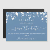 Dusty blue star bruiloft, met uitzondering van de  magnetische uitnodiging (Voorkant / Achterkant)