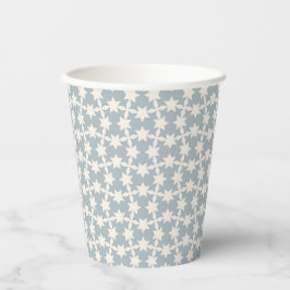 Dusty Blue Star Pattern Paper Cup Papieren Bekers