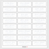 Dusty Blue Stijlvol script gastadreslabel Sticker (Vel)