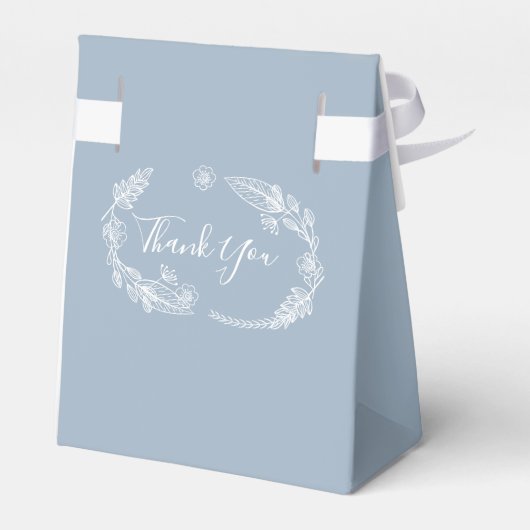 Dusty Blue String Lights Bloemenbruiloft Bedankdoosjes (Achterkant)