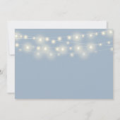 Dusty Blue String Lights Floral Foto Bruiloft Kaart (Achterkant)