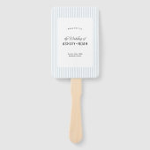 Dusty Blue Striped Elegance Classy Wedding Program Handwaaier (Voorkant)