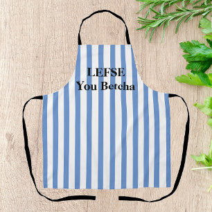 Dusty Blue Striped Lefse All-Over Print Schort