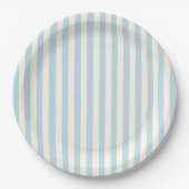 Dusty Blue Stripes Classic Party Papieren Bordje (Voorkant)