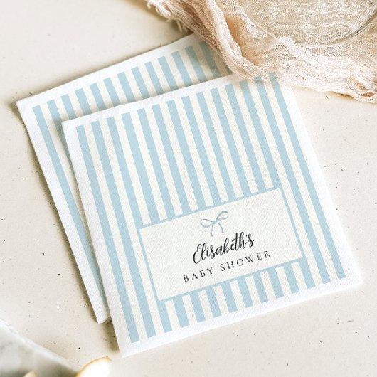 Dusty Blue Stripes Classic Party Servetten