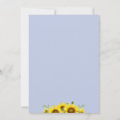 Dusty Blue Sunflower Baby Girl Douche Invitation (Dos)