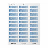 Dusty Blue Swan Lake Wedding Retour Adres Label (Full Sheet)