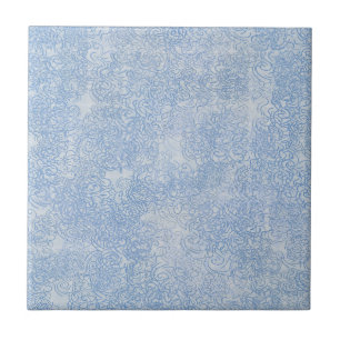 Dusty Blue Swirls Tile Tegeltje