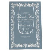 Dusty Blue Talavera Fiesta Bruids Brunch Favoriete Medium Cadeauzakje (Achterkant)